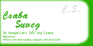 csaba suveg business card